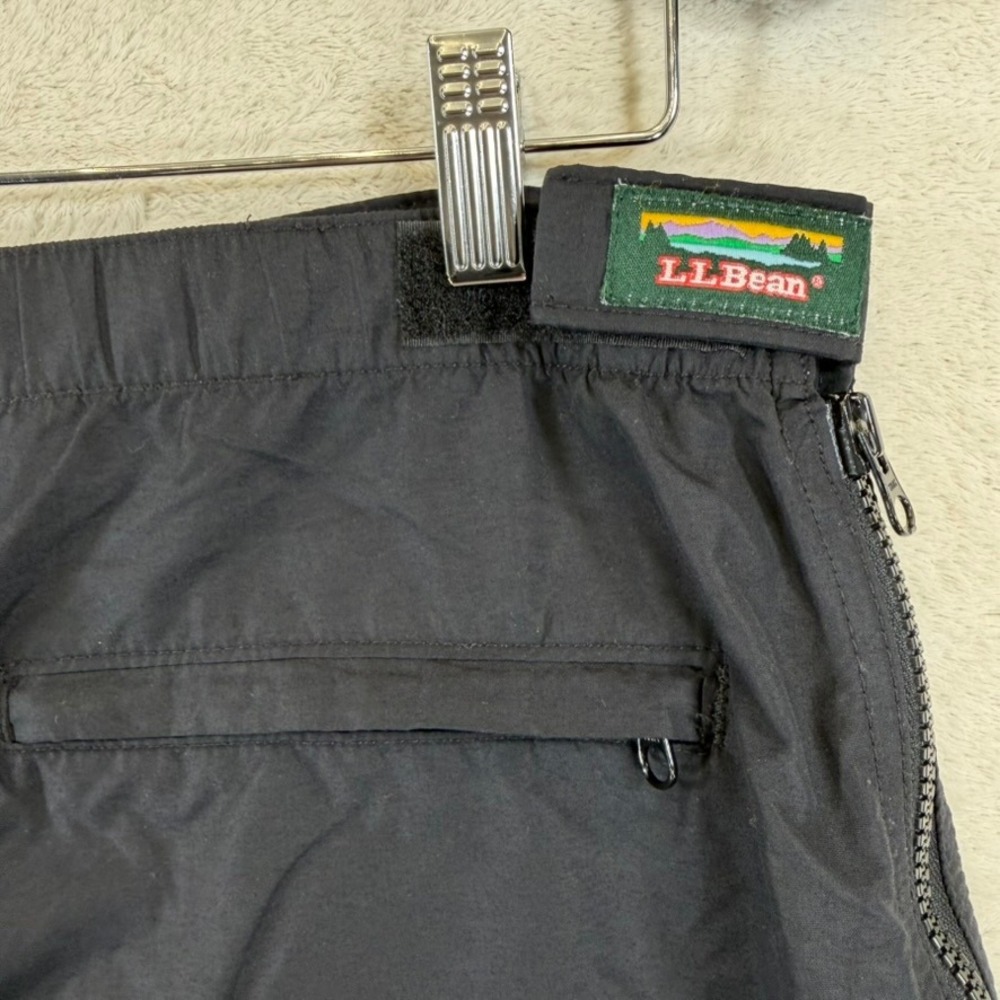 Vintage LL Bean Mens M Black Full Zip Nylon Windbreaker Pants Hiking Made in USA